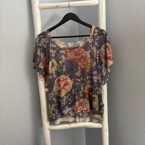 GUESS Oversized Lightweight Knit Top Small EUC High Low Relaxed Casual Pullover